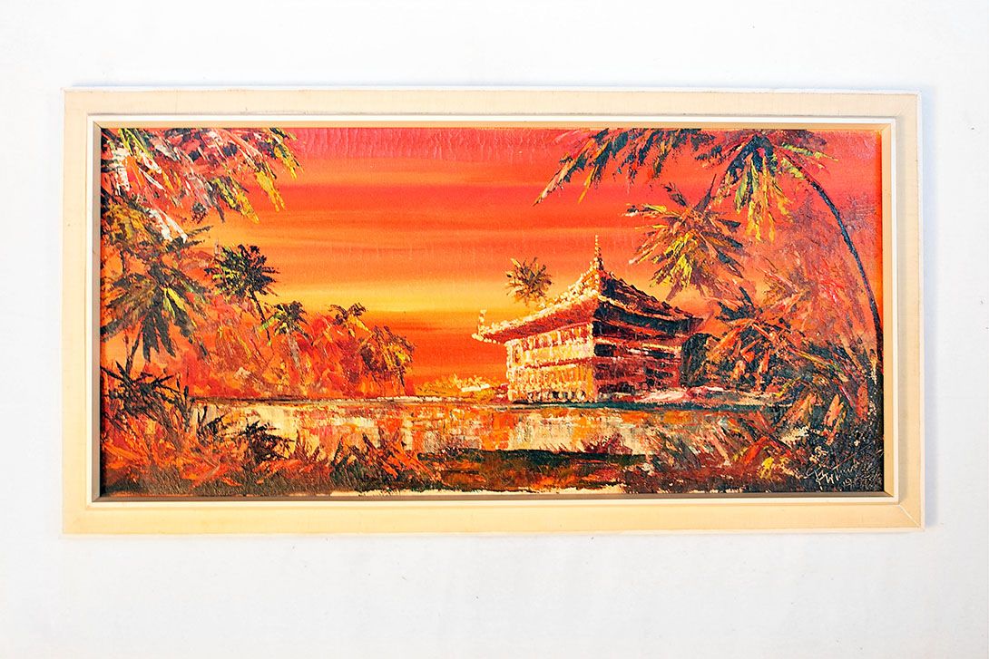 Foto Oil Painting Landscape Pagoda h48x94 12C4