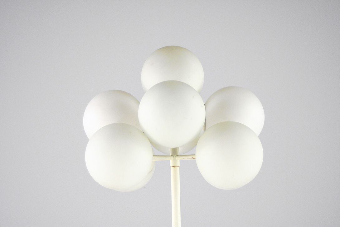 Foto White Floor Lamp with Glass Bulbs 1970 h160 A1