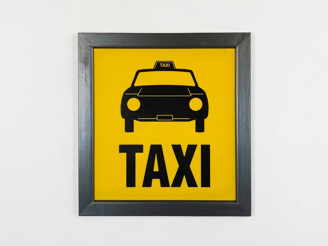 Foto Taxi Sign Print on Acrylic h63 22E15