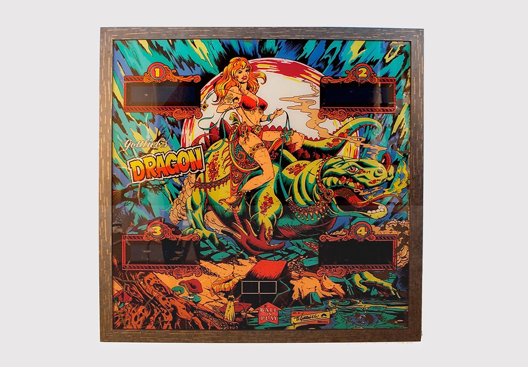 Foto Pinball Backglass Painting Gottlieb&#8217;s Dragon h71x71 3A1