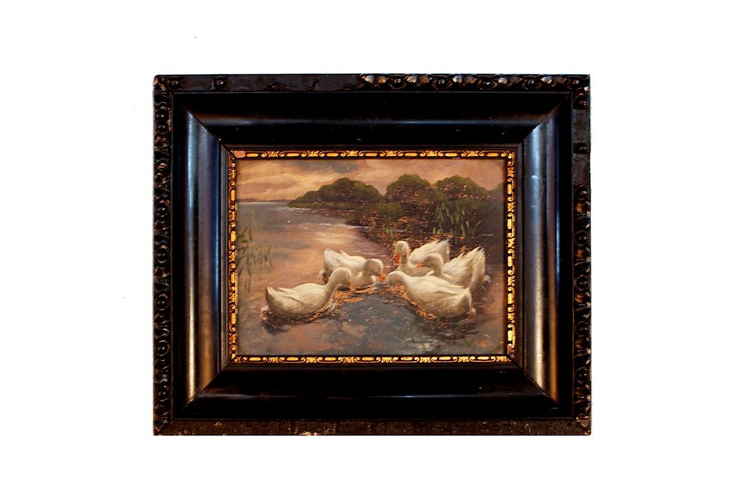 Foto Oil Painting Swans in a Lake h30x36 24C5
