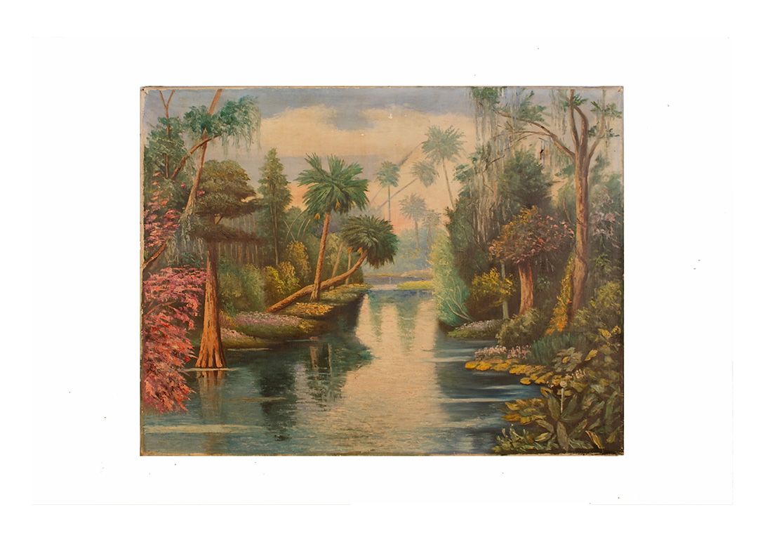 Foto Oil Painting Palaeolithic Water Forest 1965 h60x80 29D4