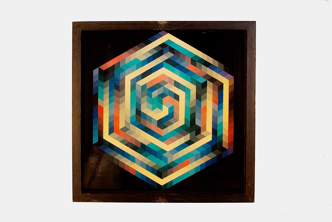 Foto Print OpArt Vasarely Germany 1968 h45x45 21A8