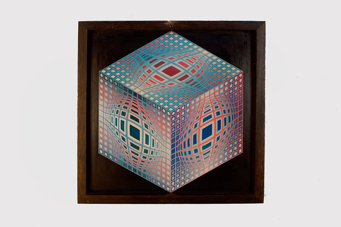 Foto Vasarely OpArt Painting h45x45 21A7