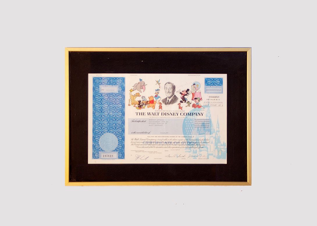 Foto The Walt Disney Company Certificate 16C13