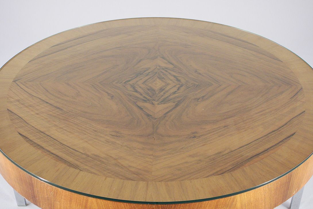 Foto Huge Round Teak Coffee Table 1965 h52x100