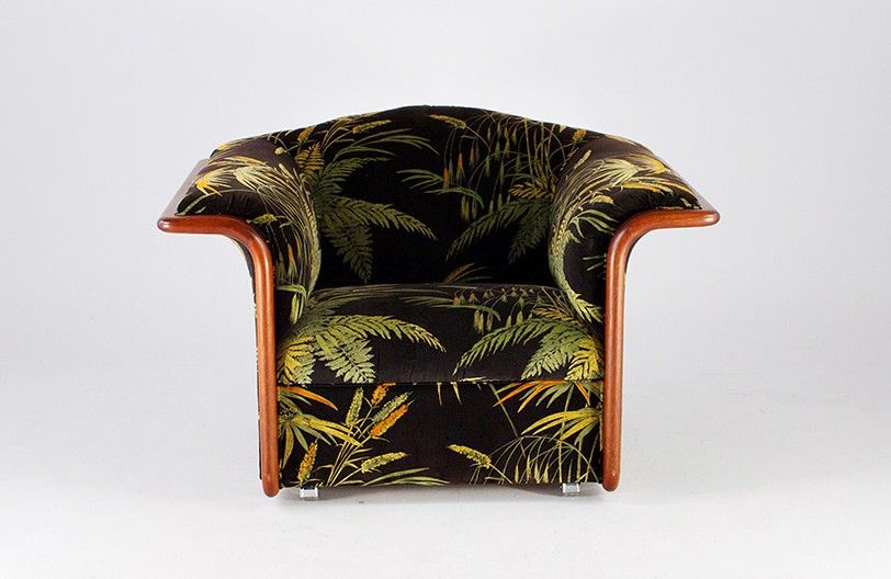 Foto Posh Reed Printed Velours Mediterranian Armchair