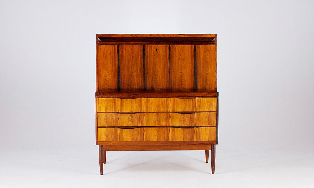 Foto Rosewood Secrétaire Desk and Cabinet 1960