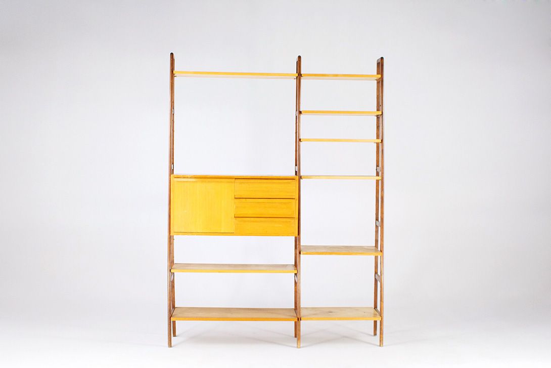 Foto German All Wood String Shelf 1960