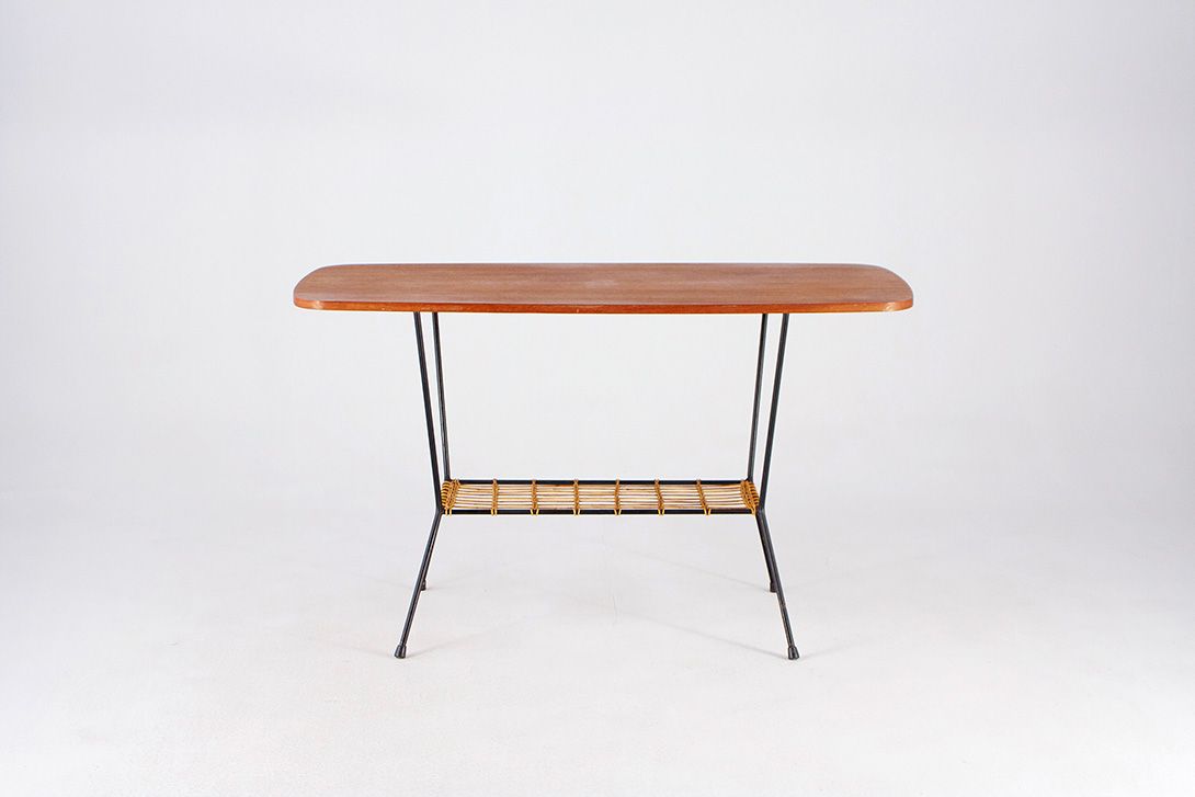 Foto Metal &#038; Wood Coffee Table High 1956 h68x115x55