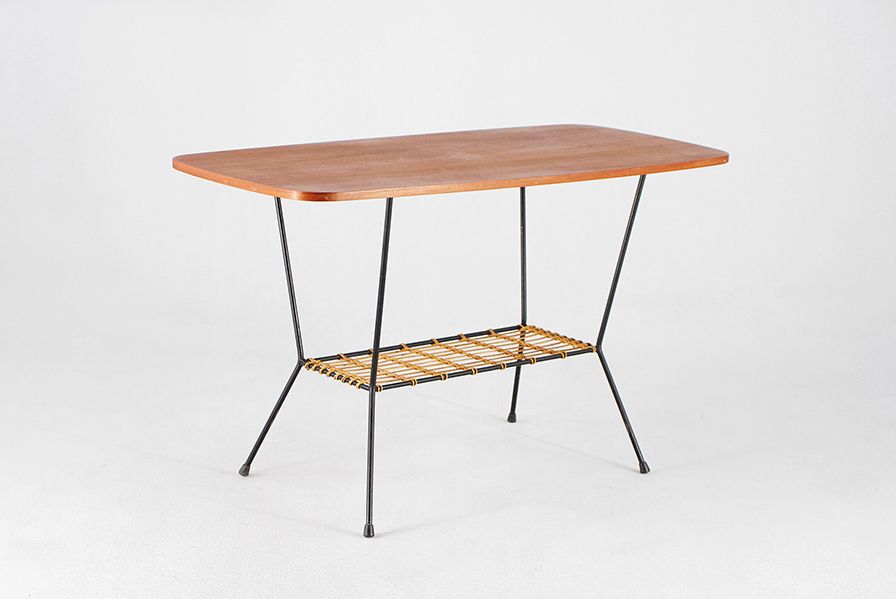 Foto Metal &#038; Wood Coffee Table High 1956 h68x115x55