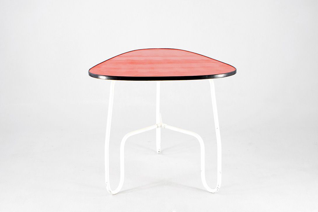 Foto Kidney-Shaped Steel Tube Kitchen Table 1960 h70x100x75