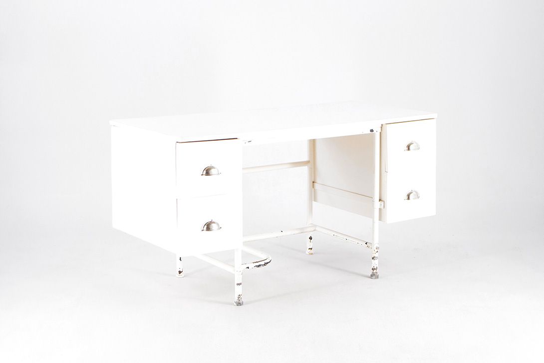 Foto White Metal Desk h70x125x60
