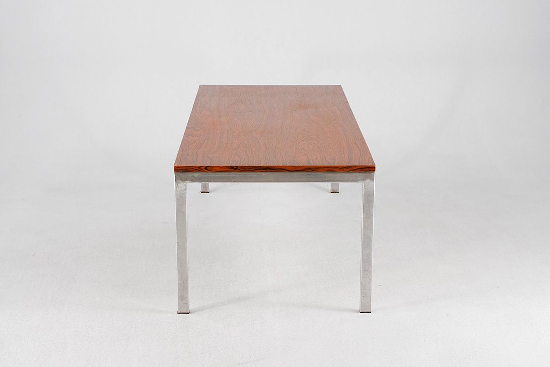 Foto Large Rosewood Coffee Table with Chrome Frame h47x60x140