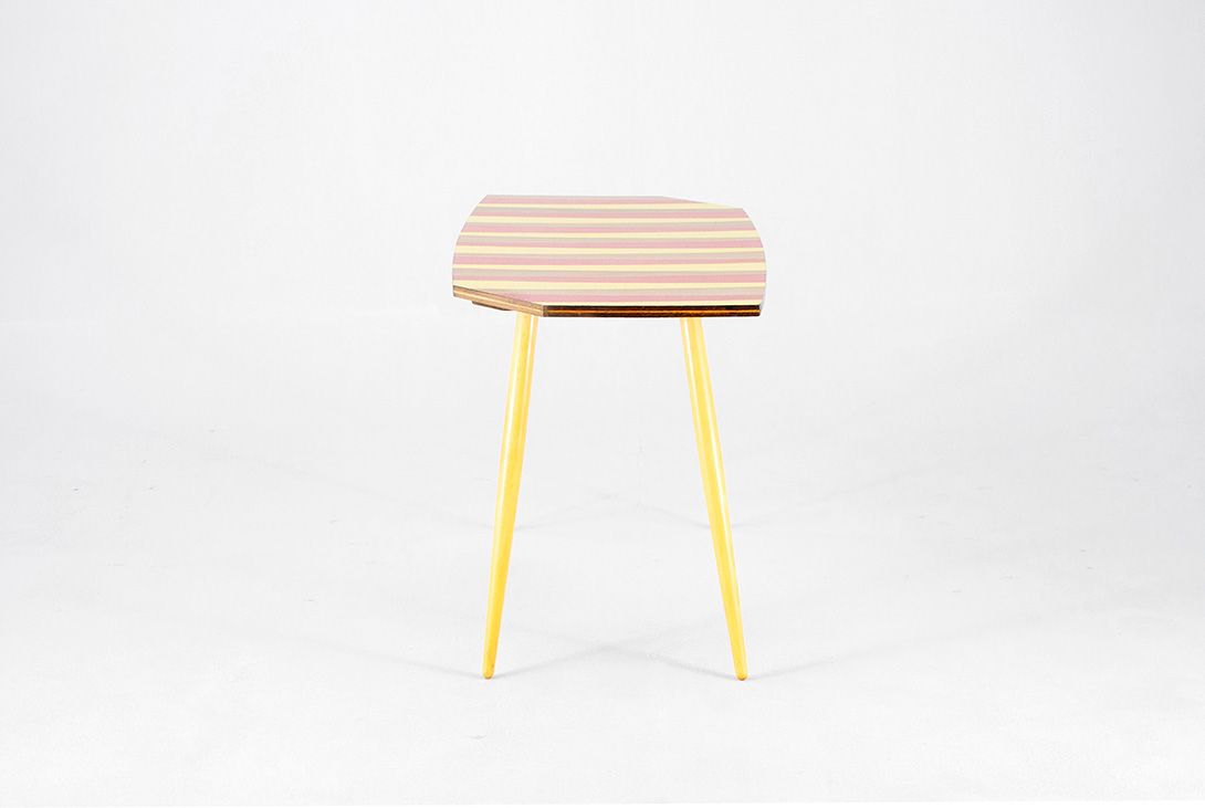 Foto Side Table Lino Inlaid Stripes 1971 h55x78x44
