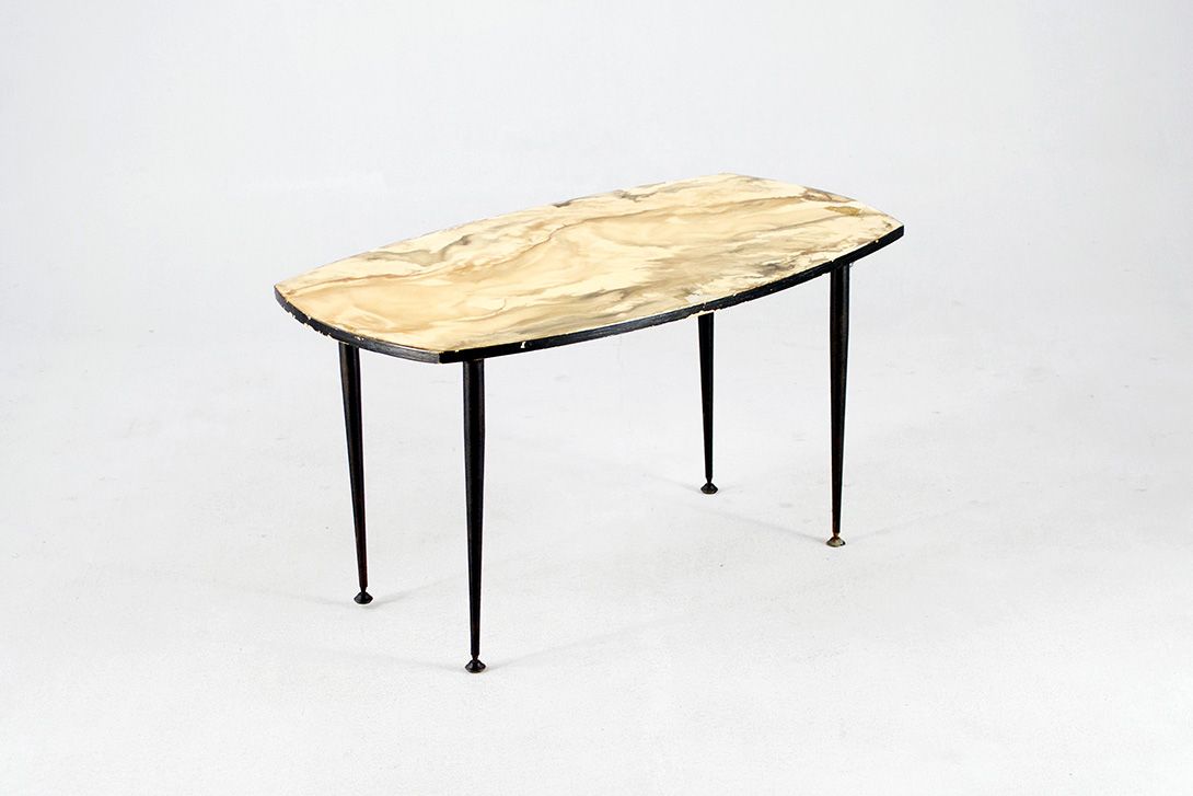 Foto Midcentury Side Table with Marble Painted Top h44x81x45