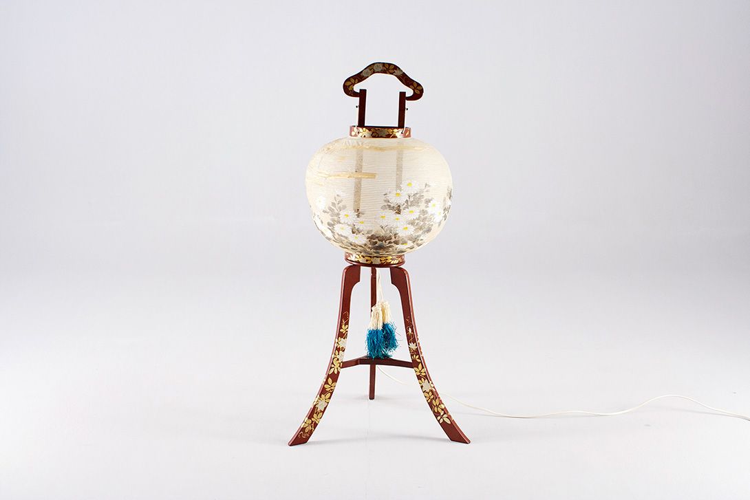 Foto Chinese Floor Lamp Plissee 1910 h87 BE3