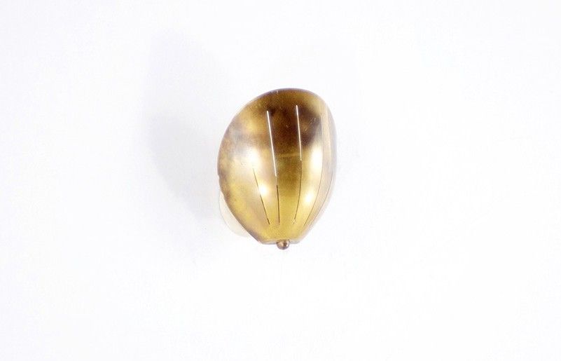 Foto Wall Lamp Brass Shell Mid Century h18