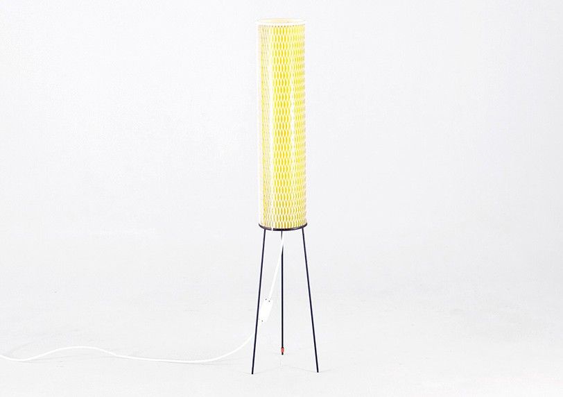 Foto Floor Lamp Germany Tripod OP-Art Column Shade 1963 h105