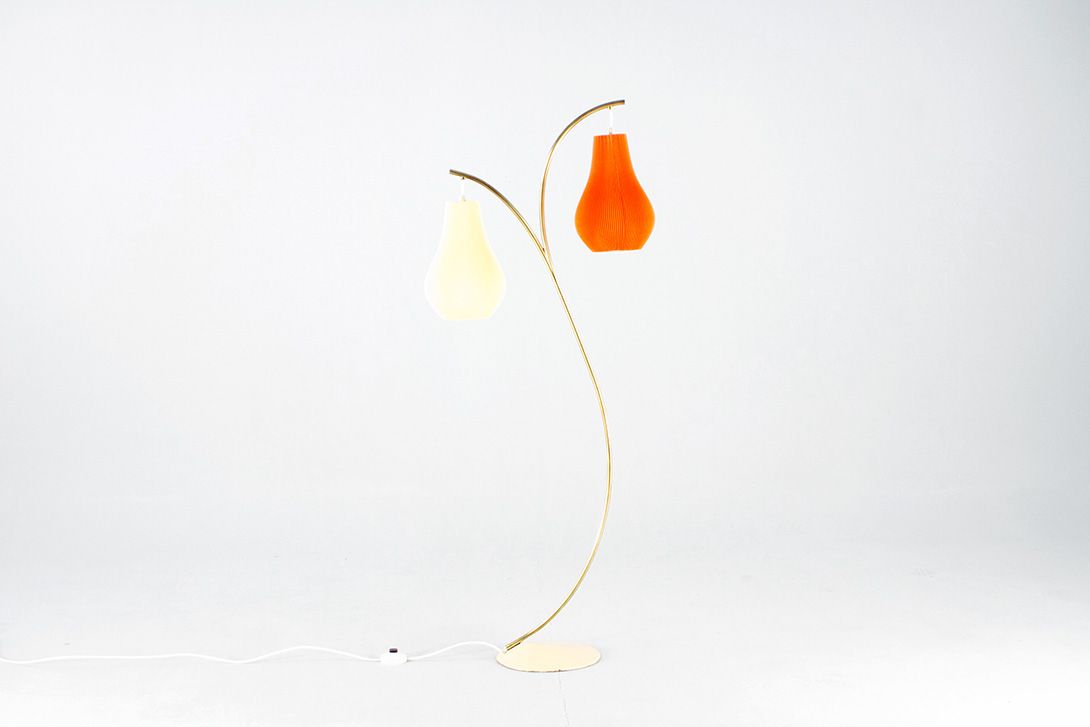 Foto Floor Lamp Two Teardrop Shades 1956 h140