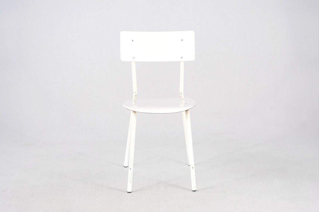 Foto All White German Kitchen Chair with Metal Frame 1959