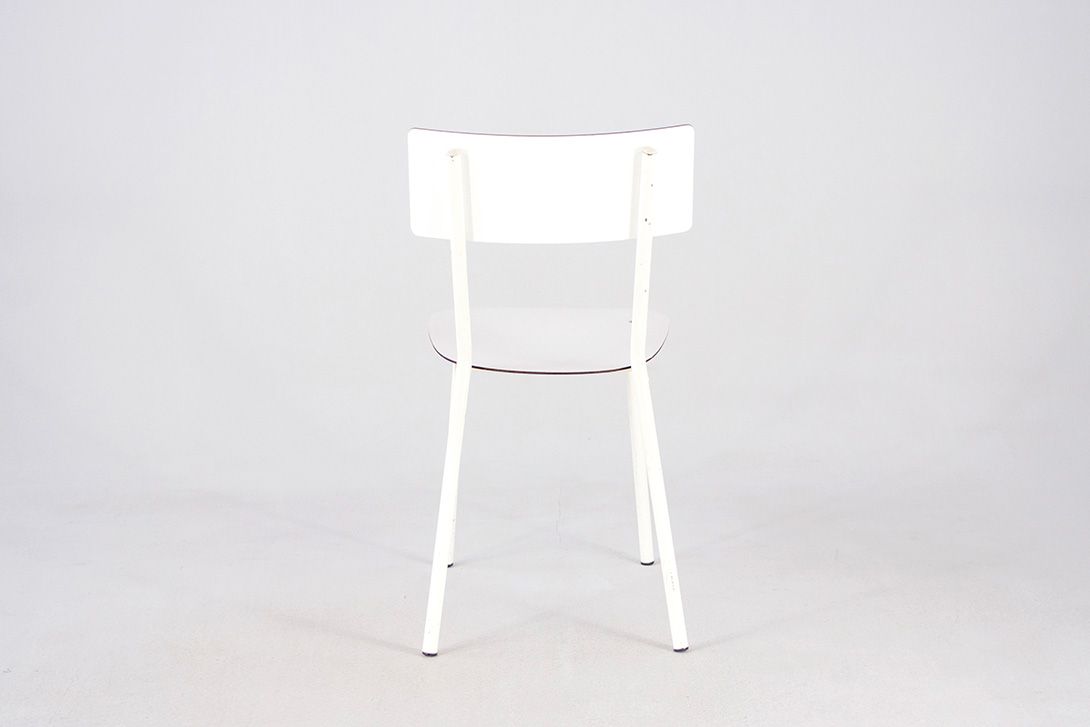 Foto All White German Kitchen Chair with Metal Frame 1959