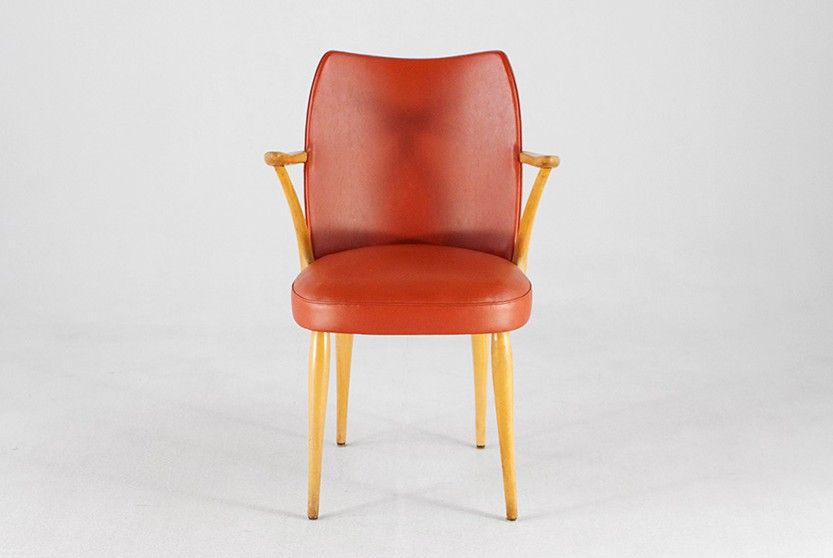 Foto Red Sky Leather Armchair 1955