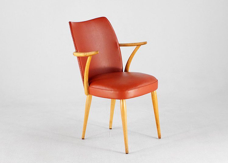 Foto Red Sky Leather Armchair 1955