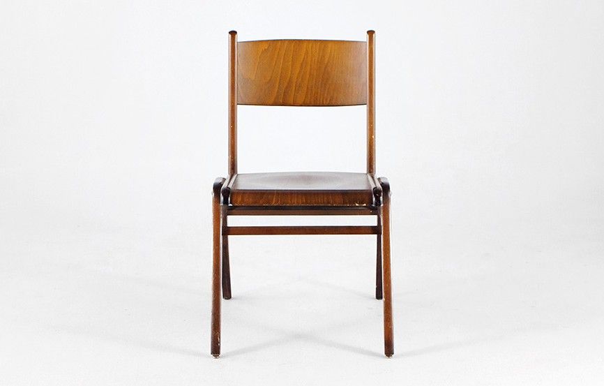 Foto Dark Plywood Stacking Chair 1950