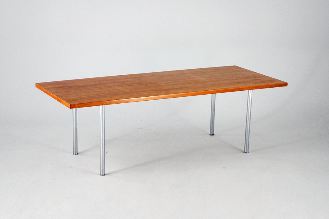 Foto Knoll Coffee Table Metal/Wood Germany 1965 h48x150x62