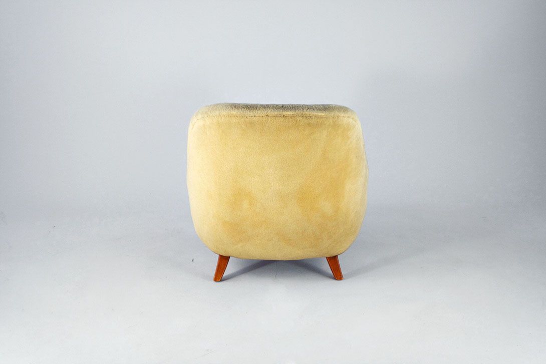 Foto Armchair Greige Velvet Germany 1953