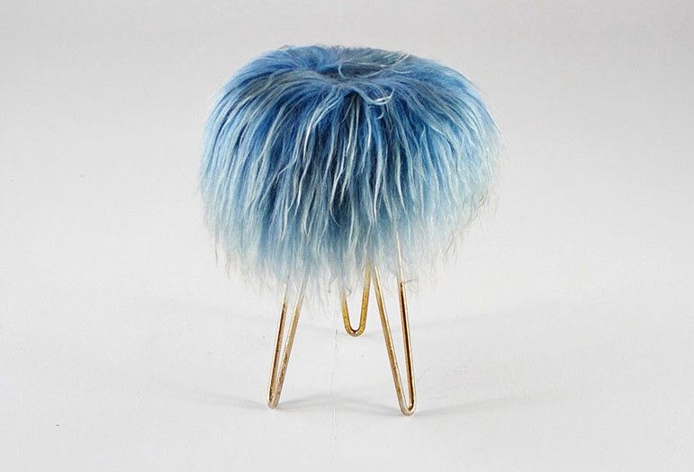Foto Mop Stool with Strap Legs Blue 1970 h45x40