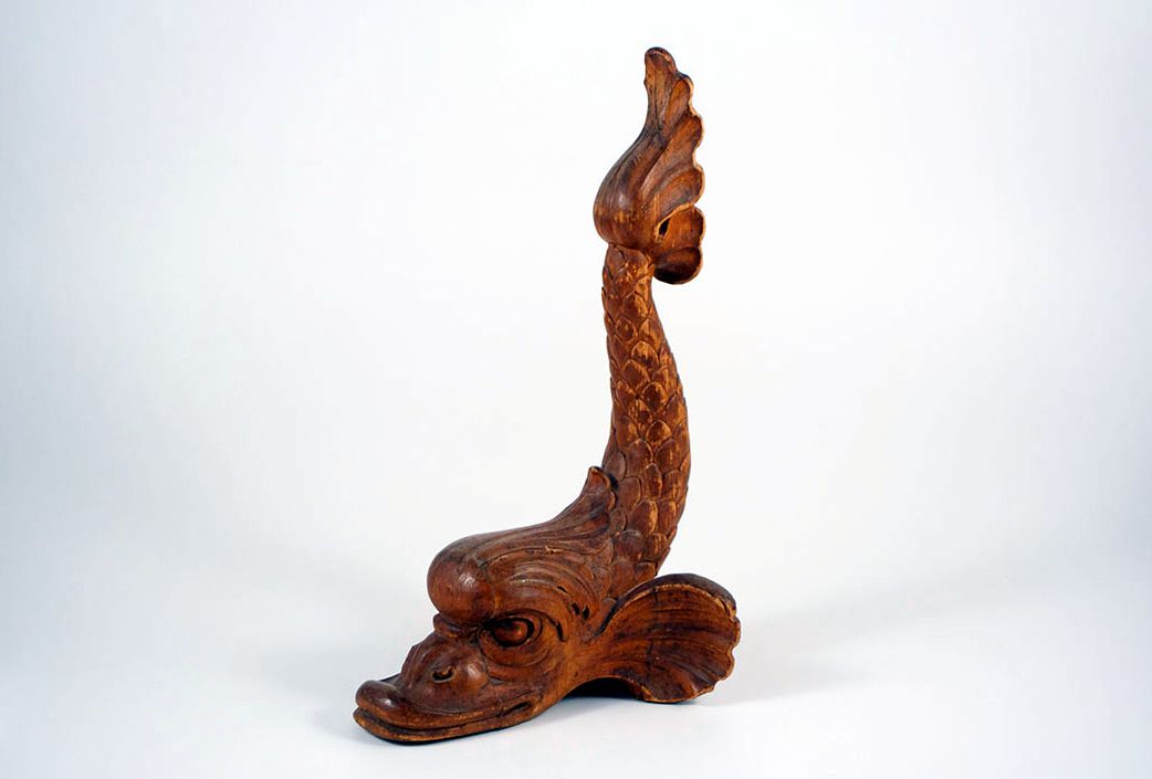 Foto Victorian Wood Sculpture Lurking Dolphin, Beautifully Carved, 1830