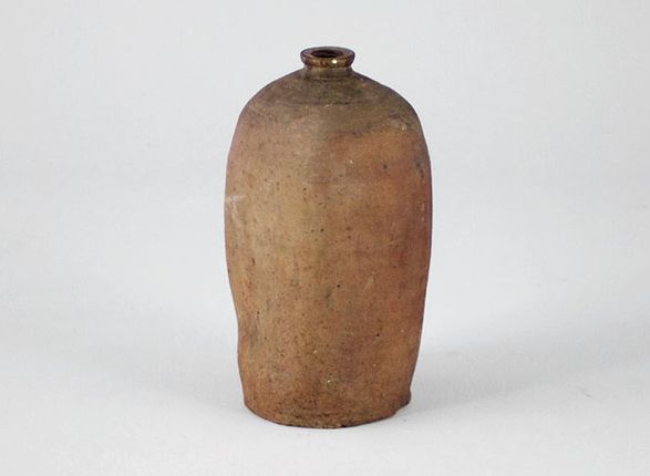 Foto Handformed Rough Brandy Pot With Small Spout, Brown Ceramic h46cm D3