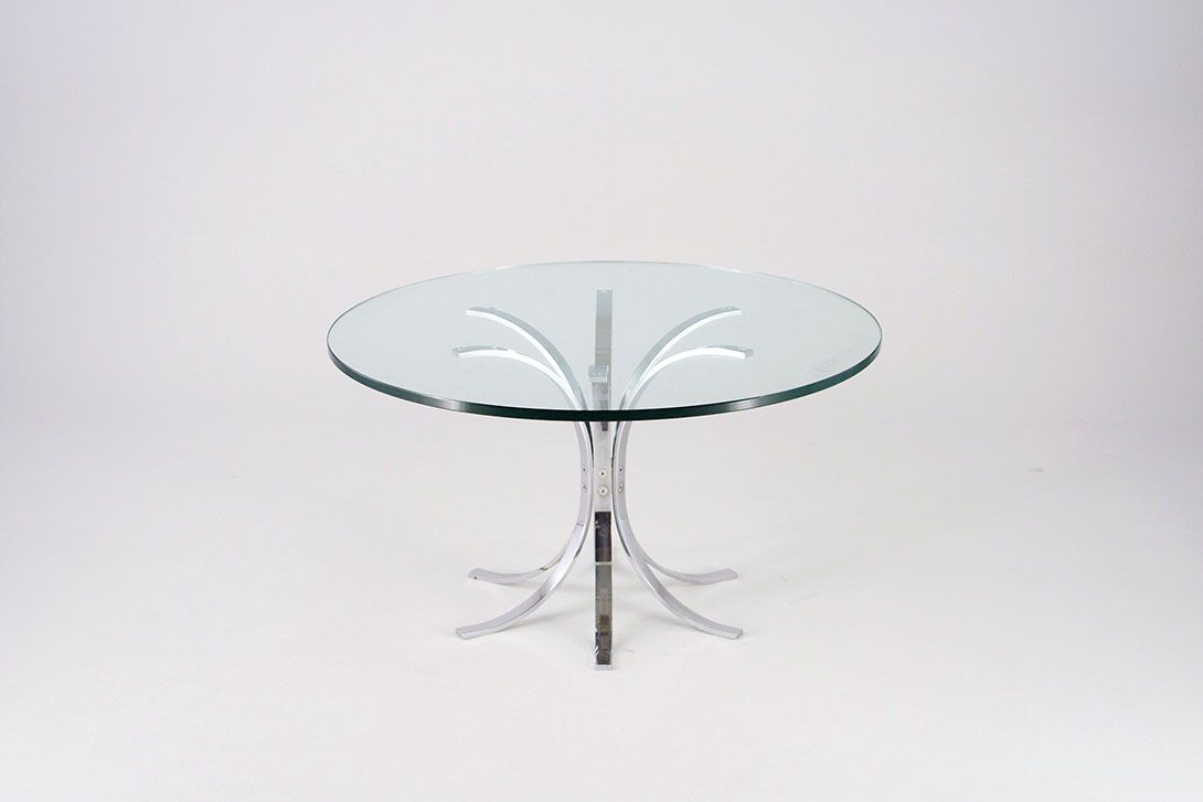 Foto Glass Coffee Table with Chrome Base h52x95