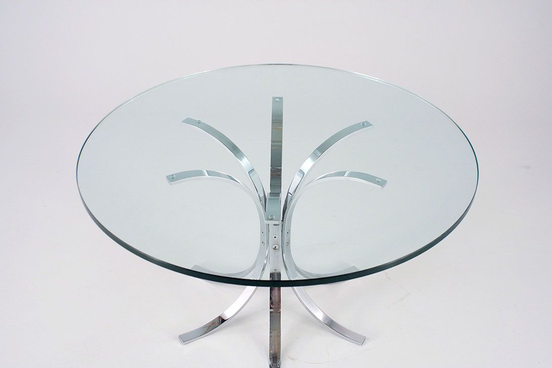 Foto Glass Coffee Table with Chrome Base h52x95