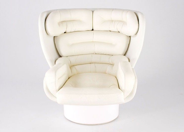 Foto Joe Colombo White Elda Comfort Chair 1965