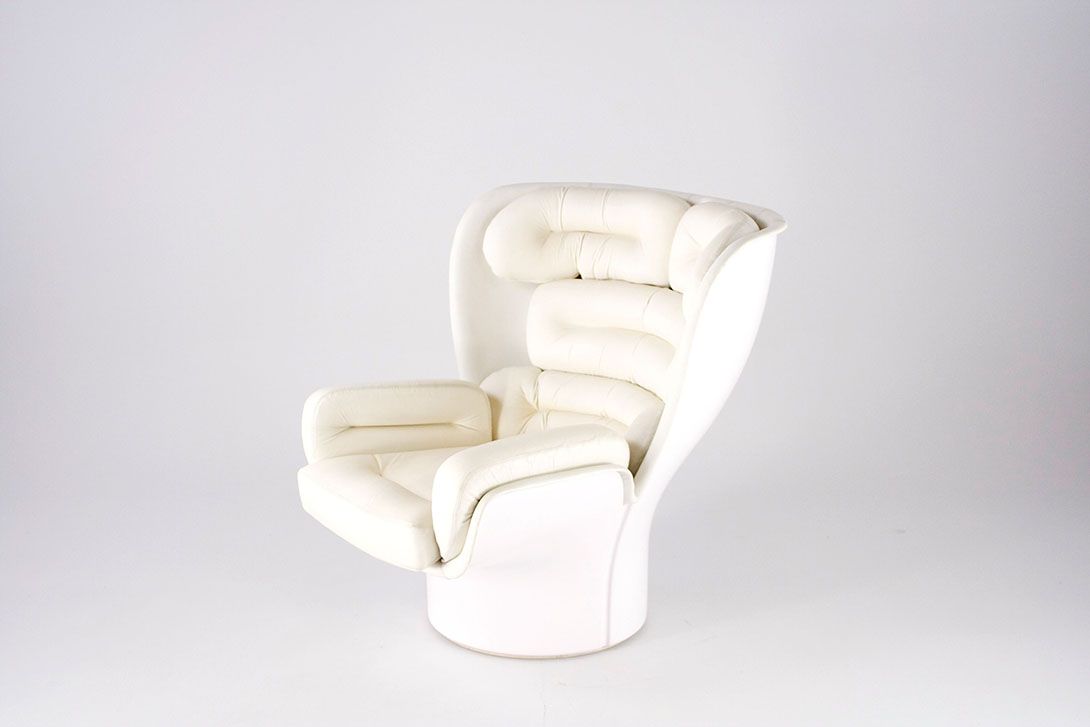 Foto Joe Colombo White Elda Comfort Chair 1965
