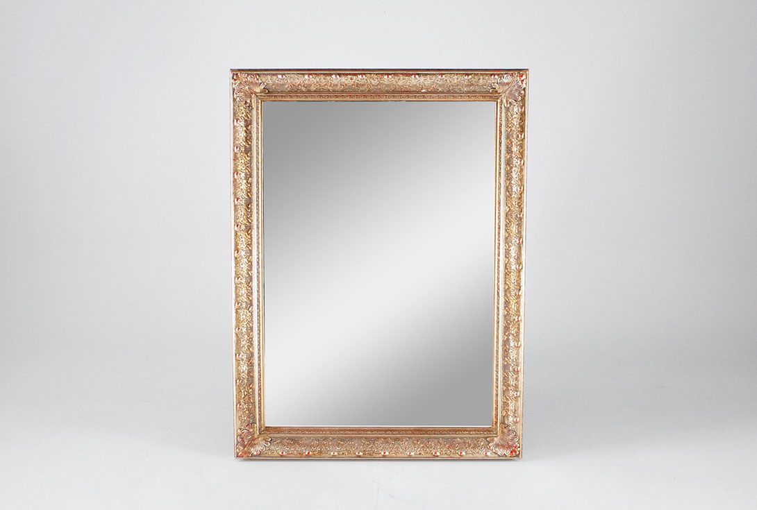 Foto Empire Historism Mirror Framed in Gold/Silver Flower Ornaments