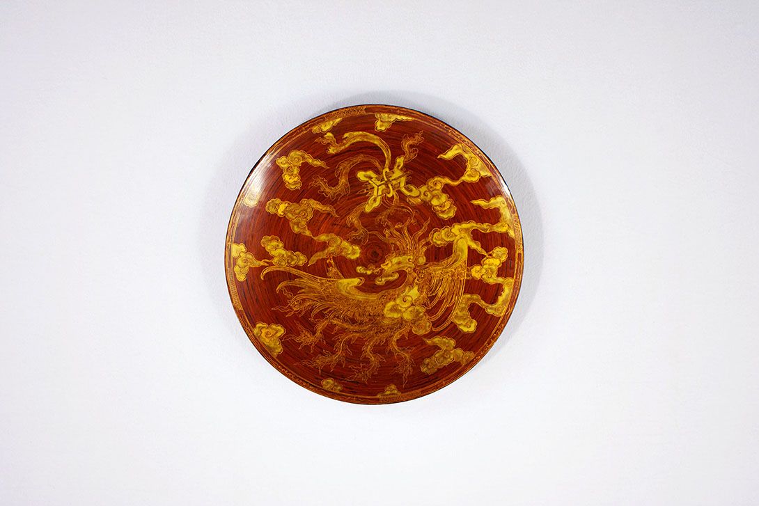 Foto Chinese Wooden Wall Plate Ø 67cm 1930