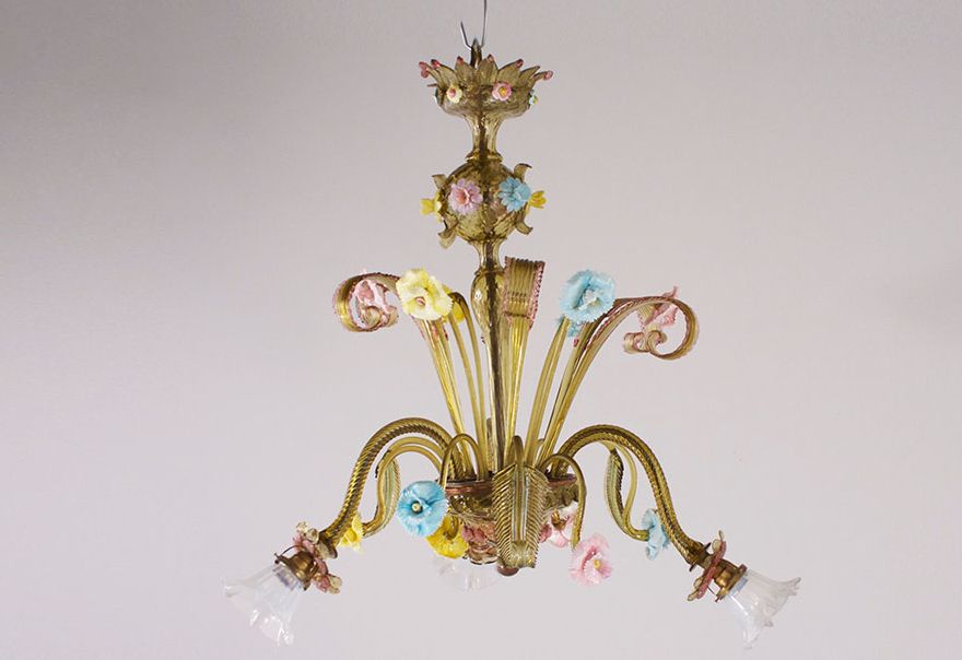 Foto Colorful Murano Chandelier 1948 ø90