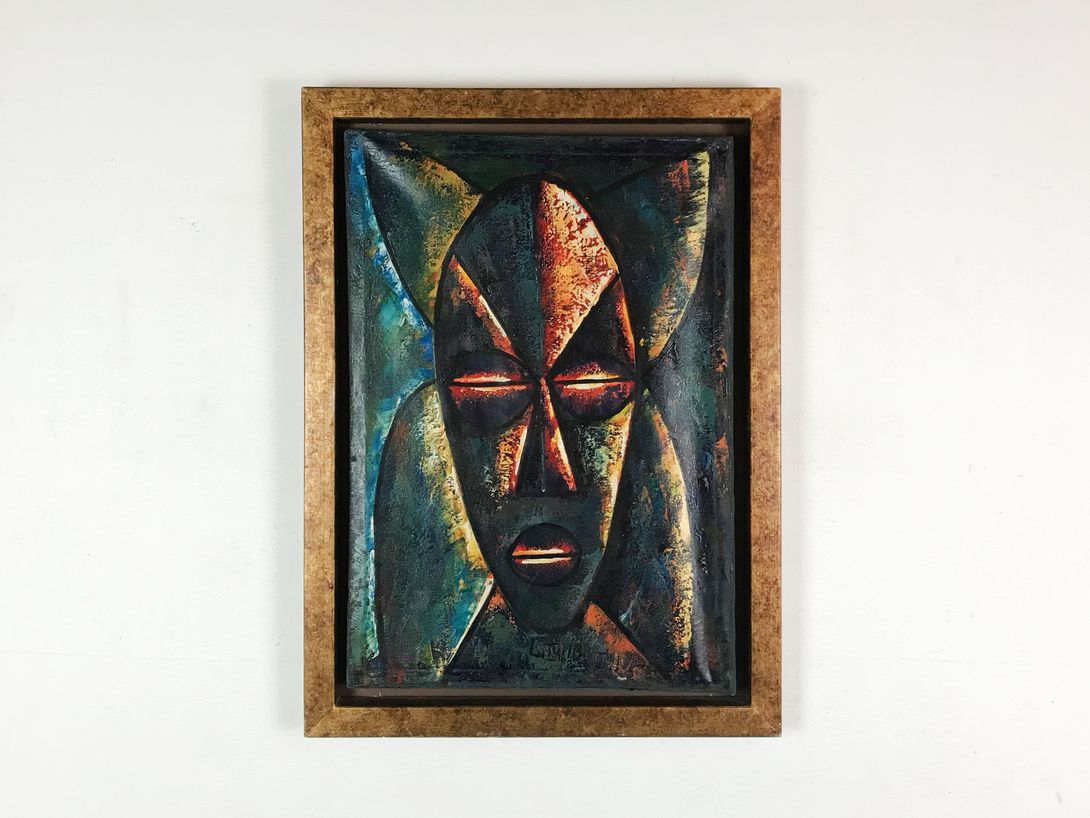 Foto Early 40´s Cubism Painting Mask h70x52 36A11