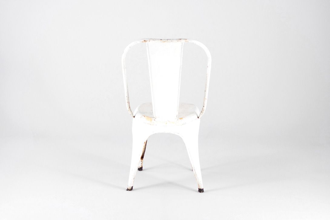 Foto Shabby Tolix Metal Coffee Terrace Chair France 1965