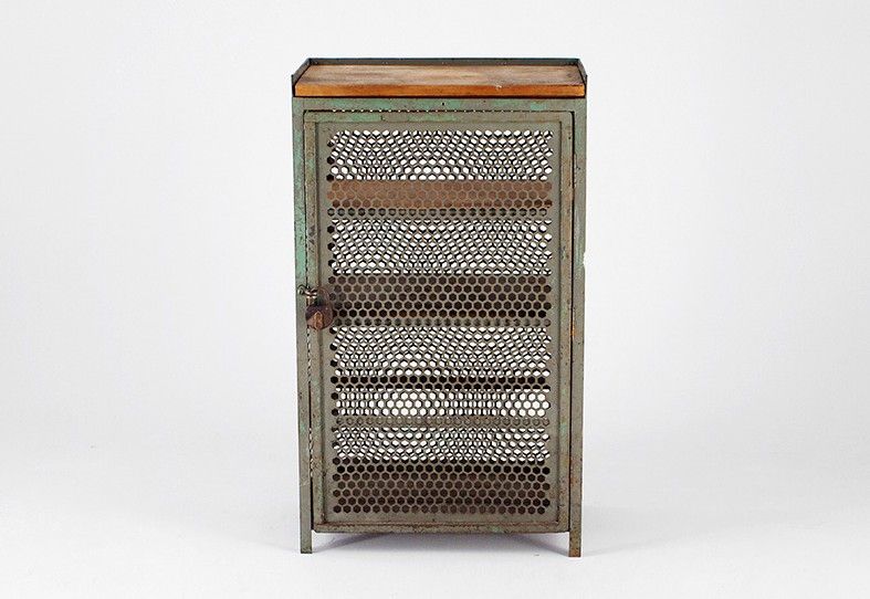 Foto Old Industrial ROWAC Metal Cabinet Green