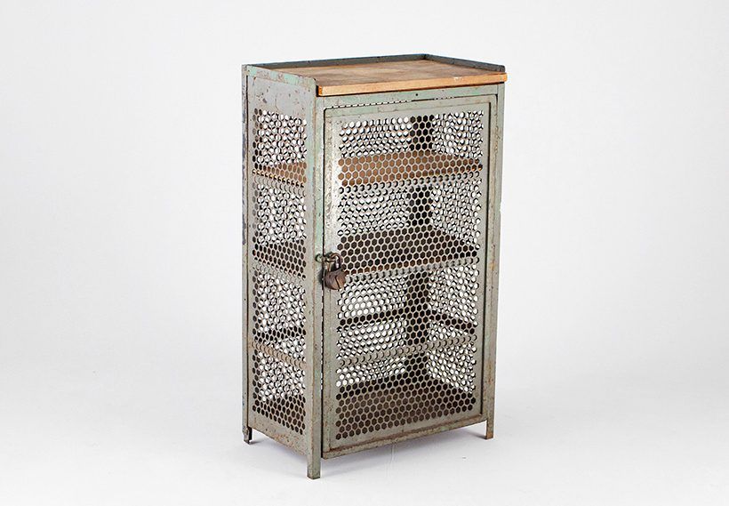 Foto Old Industrial ROWAC Metal Cabinet Green