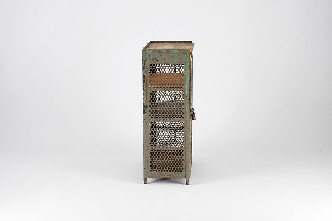 Foto Old Industrial ROWAC Metal Cabinet Green