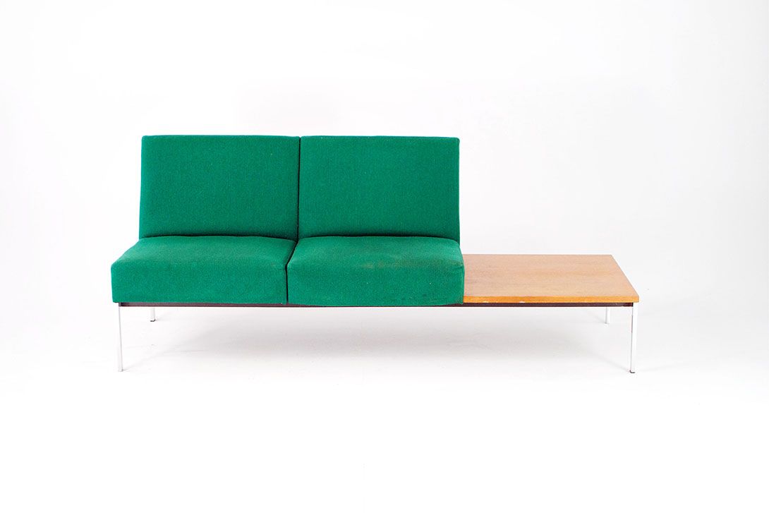 Foto Green Modular Midcentury Sofa Side Table Left h74x182x70