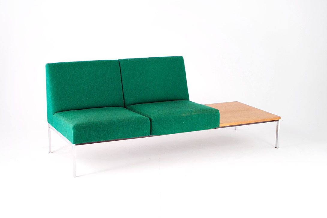 Foto Green Modular Midcentury Sofa Side Table Left h74x182x70