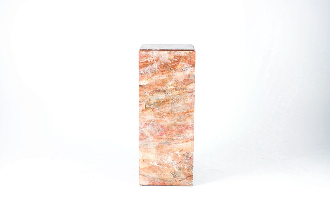 Foto Showcase Column Rosé Marble Look Glass h100-130x40x40