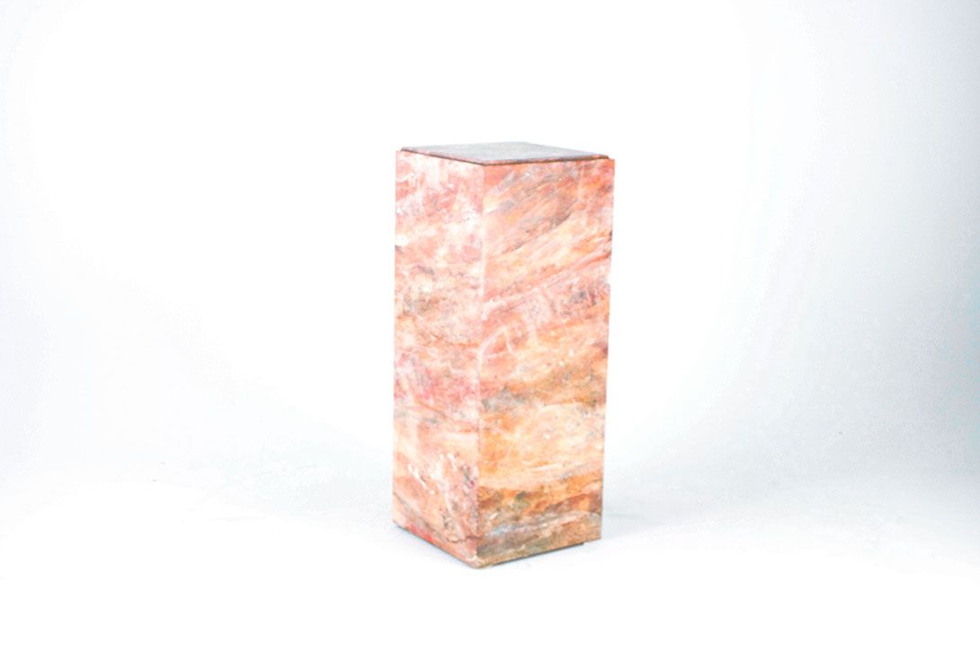 Foto Showcase Column Rosé Marble Look Glass h100-130x40x40